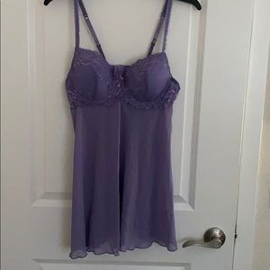 Delicates Sexy Lavender Cami/Slip W/Built in Bra M